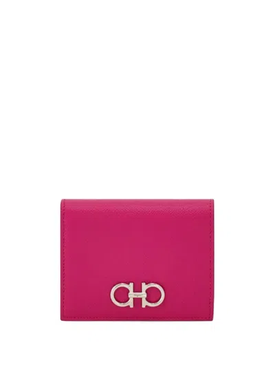 Ferragamo Salvatore  Grained Leather Gancini Compact Wallet Accessories