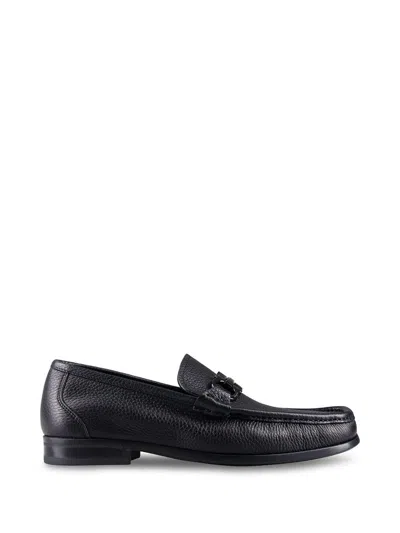 FERRAGAMO SALVATORE FERRAGAMO GRAINED LEATHER GANCINI LOAFERS SHOES