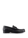 Ferragamo Crown Leather Loafer With Gancini Detail In Black