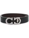 Ferragamo Gancini Buckle Belt In Black