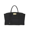 Ferragamo Double Handle Shoulder Bag In Black