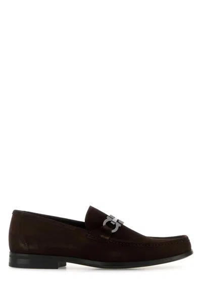 Ferragamo Loafer With Gancini Buckle In Brown