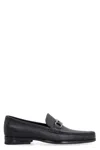 Ferragamo Grandioso Grained Leather Loafers In Black