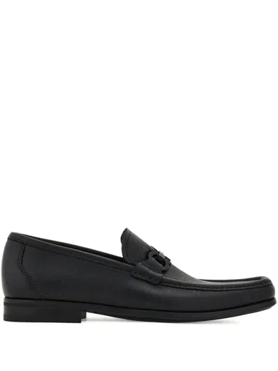 Ferragamo Grandioso2 Leather Loafers With Gancini Buckle In Black