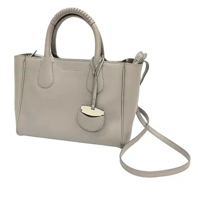 Pre-owned Ferragamo Salvatore  Gray Leather Shoulder Bag Tote Bag ()