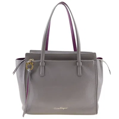 Pre-owned Ferragamo Salvatore  Gray Leather Tote Bag ()
