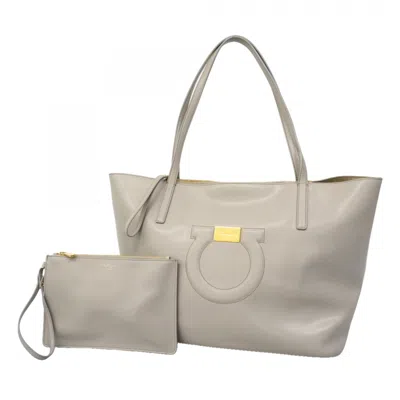 Pre-owned Ferragamo Salvatore  Gray Leather Tote Bag ()