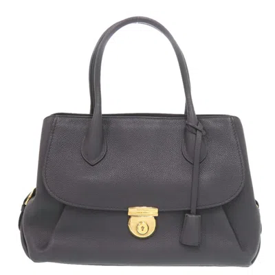 Pre-owned Ferragamo Salvatore  Gray Leather Tote Bag ()