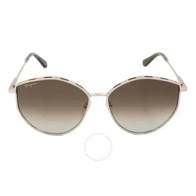 Ferragamo Salvatore  Green Gradient Horn Ladies Sunglasses Sf264s 709 60