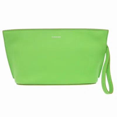 Pre-owned Ferragamo Salvatore  Green Leather Clutch Bag ()