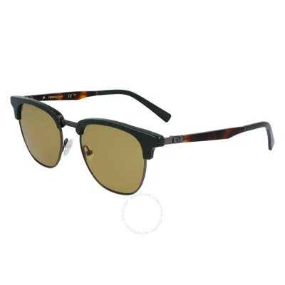 Ferragamo Salvatore  Green Sport Men's Sunglasses Sf307s 302 53 In Gray