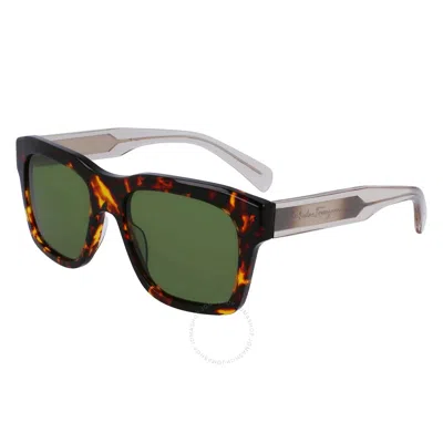 Ferragamo Salvatore  Green Square Men's Sunglasses Sf1087s 219 56 In Gray