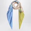 Ferragamo Salvatore  Green/blue Scarf With Madras Print In Multi
