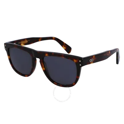 Ferragamo Men's Gancini Tea Cup Acetate Rectangle Sunglasses In Brown