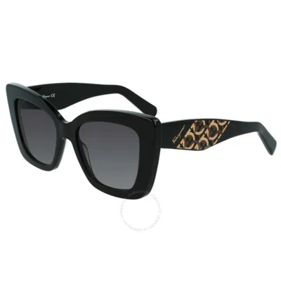 Ferragamo Salvatore  Grey Butterfly Ladies Sunglasses Sf1023s 001 52 In Black