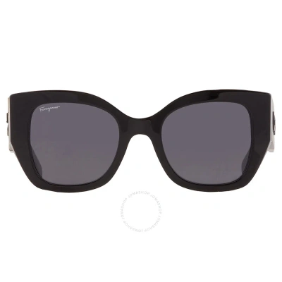 Ferragamo Salvatore  Grey Butterfly Ladies Sunglasses Sf1045s 001 51 In Black / Grey