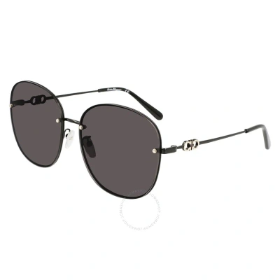 Ferragamo Salvatore  Grey Butterfly Ladies Sunglasses Sf281sa 001 62 In Black / Grey