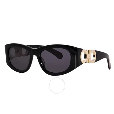 Ferragamo Salvatore  Grey Cat Eye Ladies Sunglasses Sf1082s 001 53 In Black