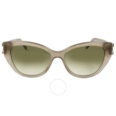 Ferragamo Salvatore  Grey Cat Eye Ladies Sunglasses Sf969s 294 54 In Grey / Nude