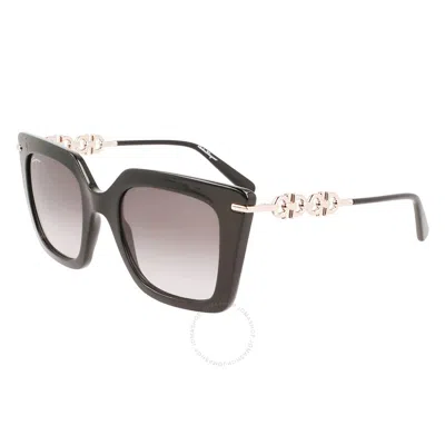 Ferragamo Salvatore  Grey Gradient Butterfly Ladies Sunglasses Sf1041s 001 51 In Black