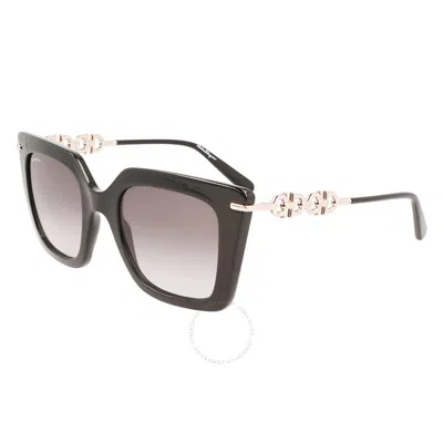 Ferragamo Salvatore  Grey Gradient Butterfly Ladies Sunglasses Sf1041s 001 51 In Black / Grey