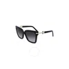 Ferragamo Gancini Square Sunglasses, 57mm In Black/black Gradient
