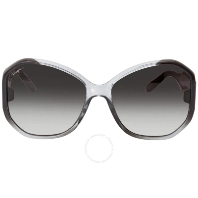 Ferragamo Grey Gradient Butterfly Ladies Sunglasses Sf942s 007 61 In Gray