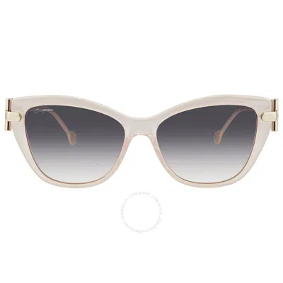 Ferragamo Salvatore  Grey Gradient Cat Eye Ladies Sunglasses Sf928s 290 55 In Beige