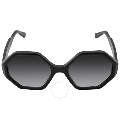 Ferragamo Salvatore  Grey Gradient Hexagonal Ladies Sunglasses Sf1070s 001 52 In Black / Grey