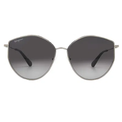 Ferragamo Salvatore  Grey Gradient Irregular Ladies Sunglasses Sf264s 785 60 In Brown