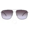 Ferragamo Salvatore  Grey Gradient Navigator Men's Sunglasses Sf239s 758 60 In Gold / Grey