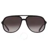 Ferragamo Salvatore  Grey Gradient Pilot Men's Sunglasses Sf999s 002 60 In Black / Grey