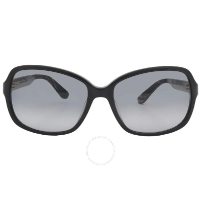 Ferragamo Salvatore  Grey Gradient Rectangular Ladies Sunglasses Sf606s 001 58 In Black / Grey