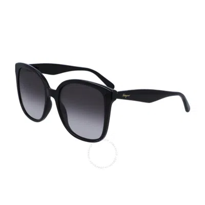 Ferragamo Salvatore  Grey Gradient Square Ladies Sunglasses Sf1072s 001 56