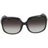 Ferragamo Grey Gradient Square Ladies Sunglasses Sf739sa 001 59 In Black / Grey