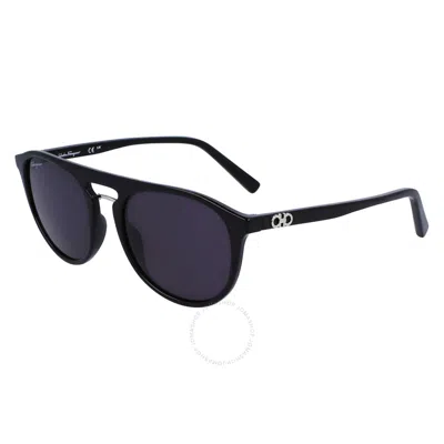 Ferragamo Salvatore  Grey Pilot Men's Sunglasses Sf1090s 001 54 In Black