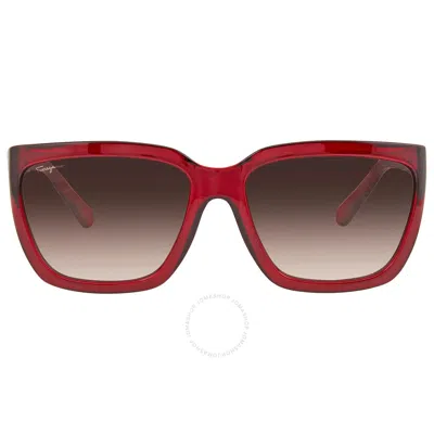 Ferragamo Salvatore  Grey Rectangular Ladies Sunglasses Sf1018s 655 5917 In Gray