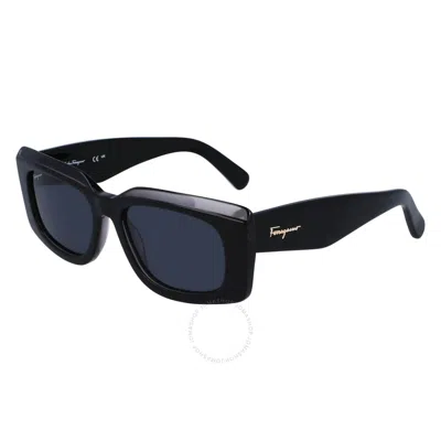 Ferragamo Salvatore  Grey Rectangular Ladies Sunglasses Sf1079s 022 54 In Black