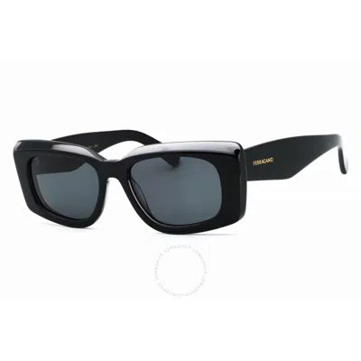 Ferragamo Salvatore  Grey Rectangular Ladies Sunglasses Sf1079sn 022 54 In Black