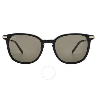 Ferragamo Salvatore  Grey Square Men's Sunglasses Sf1015s 001 52 In Brown