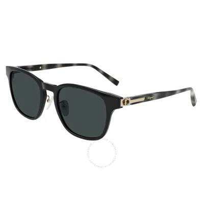 Ferragamo Salvatore  Grey Square Men's Sunglasses Sf1021sa 113 55 In Black