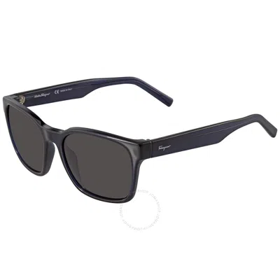 Ferragamo Salvatore  Grey Square Unisex Sunglasses Sf959s 414 55 In Gray