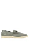 Ferragamo Salvatore  Grey Suede Cosimo Loafers