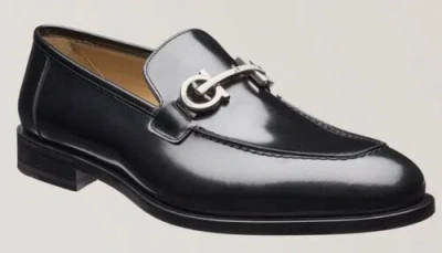 Pre-owned Ferragamo Salvatore  Gustav Black Leather Men Loafers Shoes 10.5 Eee