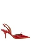 Ferragamo Mini Bow Red Patent Sling-back Pumps In Red