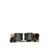 Ferragamo Bow And Fur Hair Accessories In Animal Print