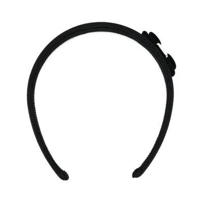 Ferragamo Bow Embellished Hair Band In Black