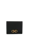 Ferragamo 'gancini' Black Bifold Wallet In Black