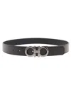 Ferragamo Brown Reversible Belt With Gancini Buckle In Leather Man