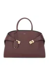 Ferragamo Small Hug Leather Tote Bag In Red